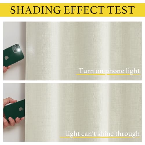 NICETOWN-24-inch-Long-Blackout-Tiers-Farmhouse-Grommet-Half-Window-Curtains-Light-Block-Small-Window-Valances-for-Kitchen-Cupboard-Covering-for-Bathroom-W34-x-L24-Natural-2-Panels NICETOWN 24 inch Long Blackout Tiers Farmhouse Grommet Half Window Curtains Light Block Small Window Valances for Kitchen Cupboard Covering for Bathroom W34 x L24 Natural 2 Panels
