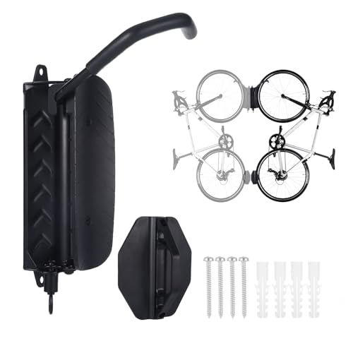 ShinherYee 1 soporte de pared para bicicleta, soporte de pared para bicicleta, giratorio, soporta hasta 30 kg, adecuado para MTB, garaje o interior