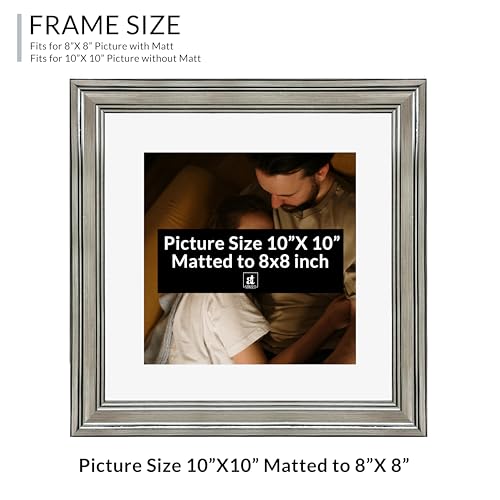 Image of Art Street Picture Frames Set of 4 Wall Mounted Premium 3D Photo Frame Vertical & Horizontal Wall Hanging Individual Collage for Home Decor (Silver, Size 10 x 10 inch)