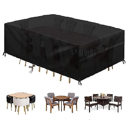 Housse Table de Jardin Imperméable 120x65x70cm/LxWxH Housse Salon de Jardin Carré Bâche Protection Salon de Jardin 420D Oxford Housse de Meubles Extérieur...