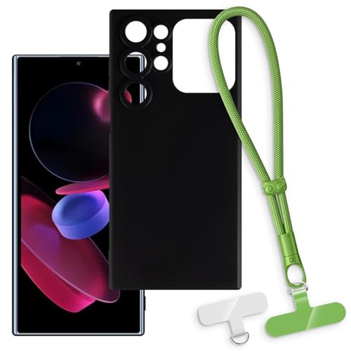 OAGELIM 2-in-1�ی�P�[�X�ƃ��X�g�X�g���b�v Oukitel C62 �Ƃ̌݊������� ���O���\�ȃ��j���[�h�t���d�b�J�o�[�A����~�ߕ����h�~�O���b�v�n���h�� (�u���b�N + �O���[��)