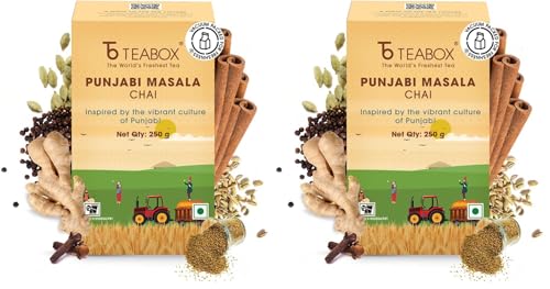 Image of Teabox Punjabi Masala Chai - Bold & Spice-Infused, Inspired by Iconic Dhabas | Rich, Strong, & Aromatic with 8 Indian Spices | Traditional, Invigorating, and Perfect for Milk | A True Punjabi Classic