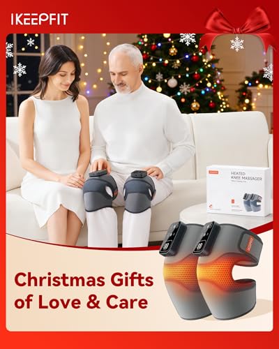 image for IKEEPFIT Cordless Knee Massager with Heat Vibration for Pain Relief, M