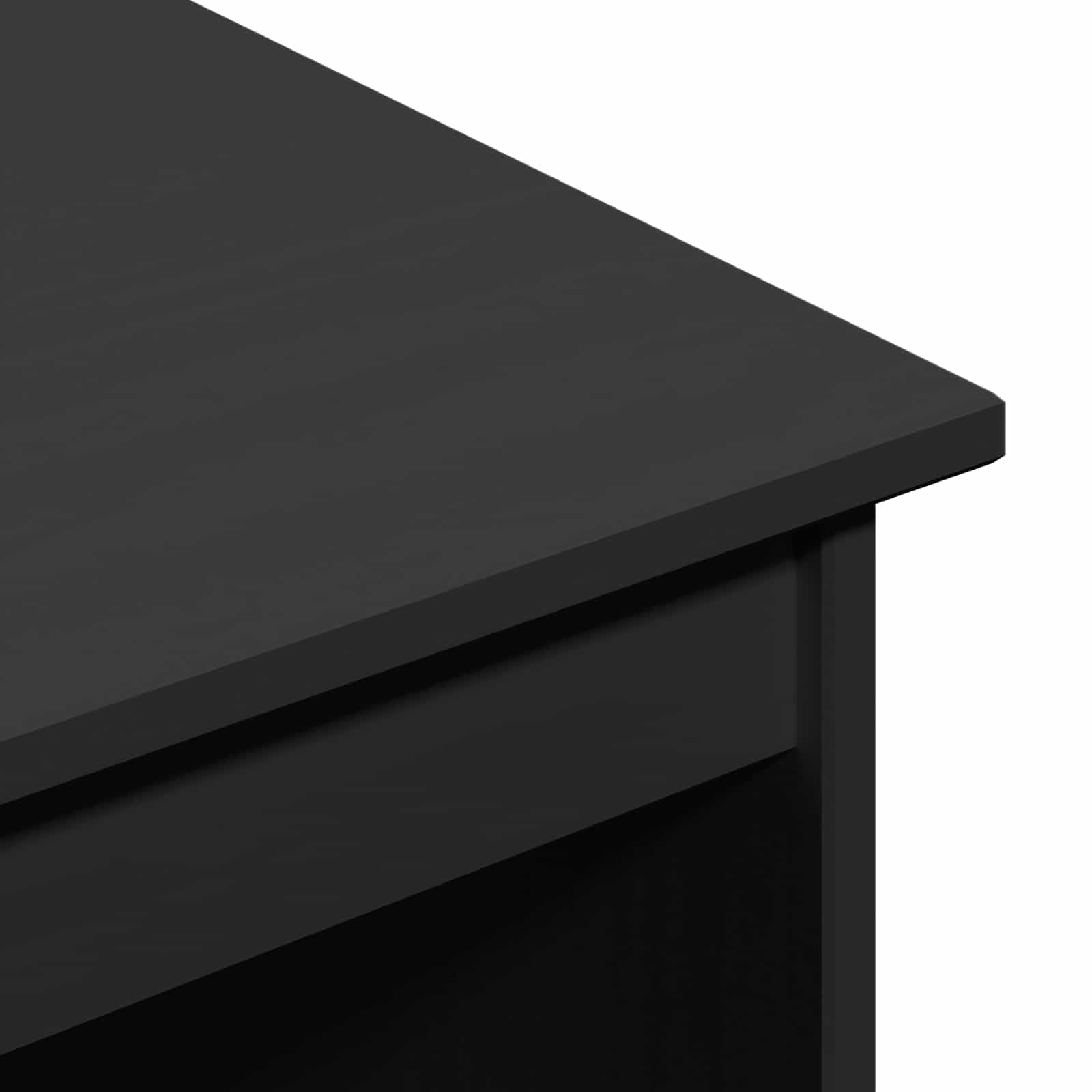 Générique Minimalistyczne czarne biurko 112 x 50 x 75 cm z litego drewna sosnowego, prostokątne biurko do laptopa, stół roboczy z matowym wykończeniem do domu lub narożnika do nauki