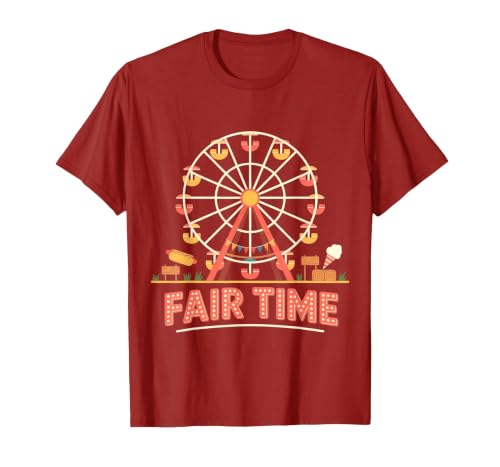 Fair Time County Fairgrounds T-Shirt, Men, Cranberry Red, Medium