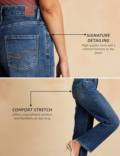 Image of Symbol Premium Women's Straight Fit Jeans | High Rise | Full Length | 5-Pocket (Available in Plus Sizes)