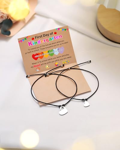 Image of First Day of Kindergarten /Preschool Gift Back to School Bracelet Mommy and Me Matching Mother Daughter Bracelets