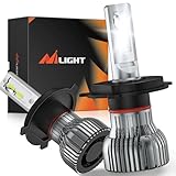 Nilight H4/9003/HB2 Bulbs, Halogen Replacement High Low Dual Bulbs, Compact Size, 6000K Cool White, 2-Pack