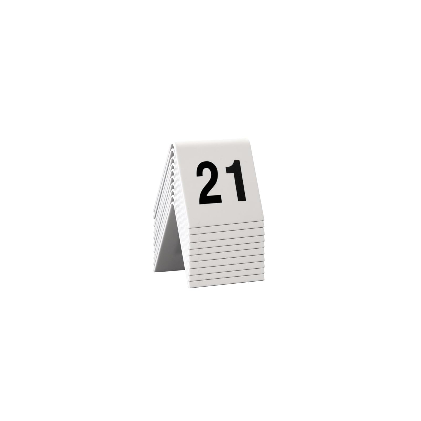 Securit Table Signs, Numbers 21-30, 4 x 4 x 5 cm (TN-21-30), TN-21-30-WT