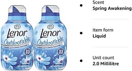 Lenor Outdoorable Ultra Concentrated Fabric Conditioner, Twin Pack, 2 x 33 Washes, 2 x 462 ml, Spring Awakening Scent