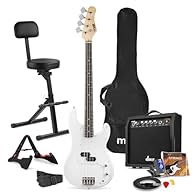 Complete Beginner-to-Stage Kit: Includes a full-size, white bass guitar with 21 frets, paired with a robust 40W amp, offering beginners everything they need from practicing at home to stage gigs. Comfortable Musician Seating: The included guitar stoo...