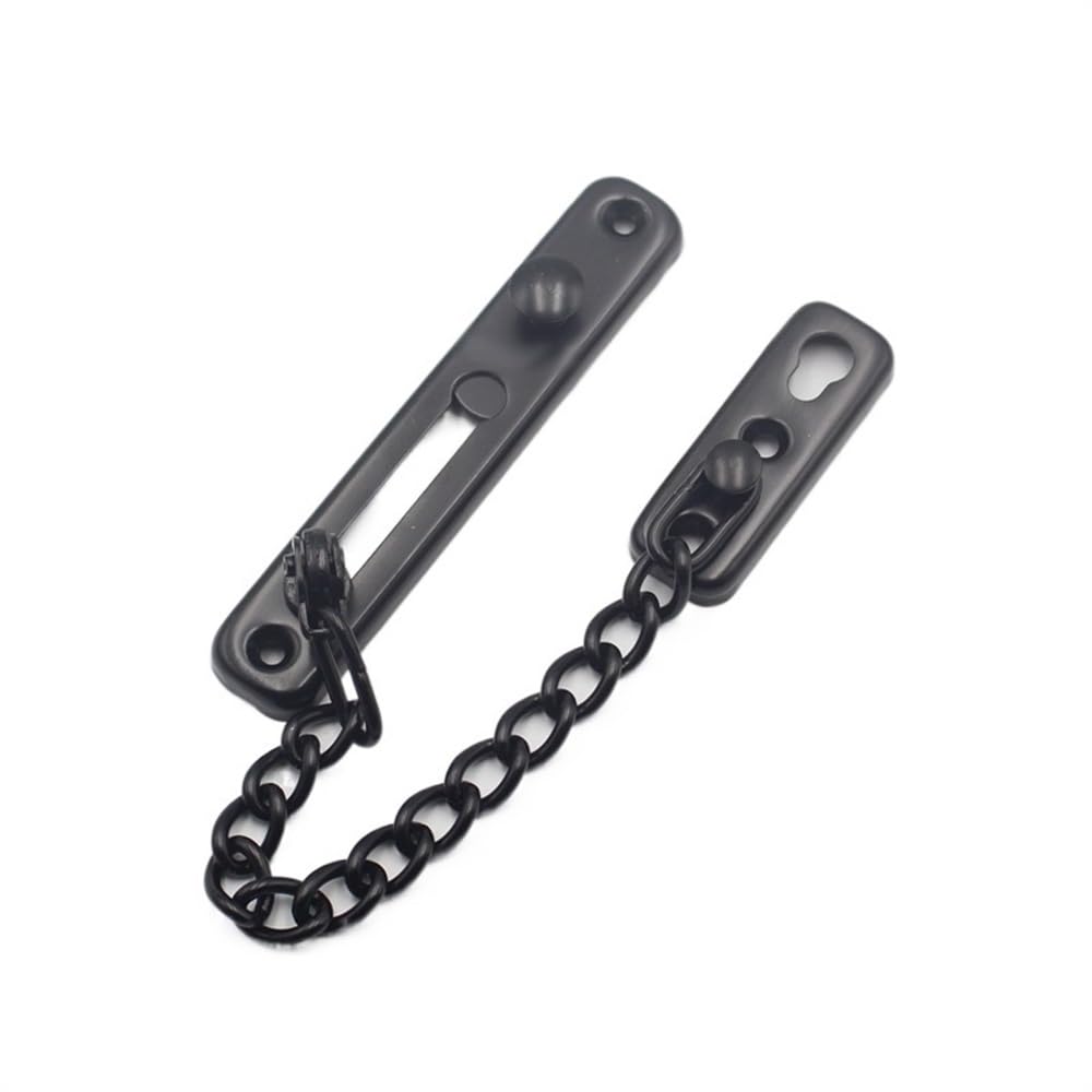 Lkfjnhepf Black Door Chain Anti-Theft Stainless Steel Home Door Chain Latch Safety Guard Security Lock Limiter Tools Hardware For(Black)