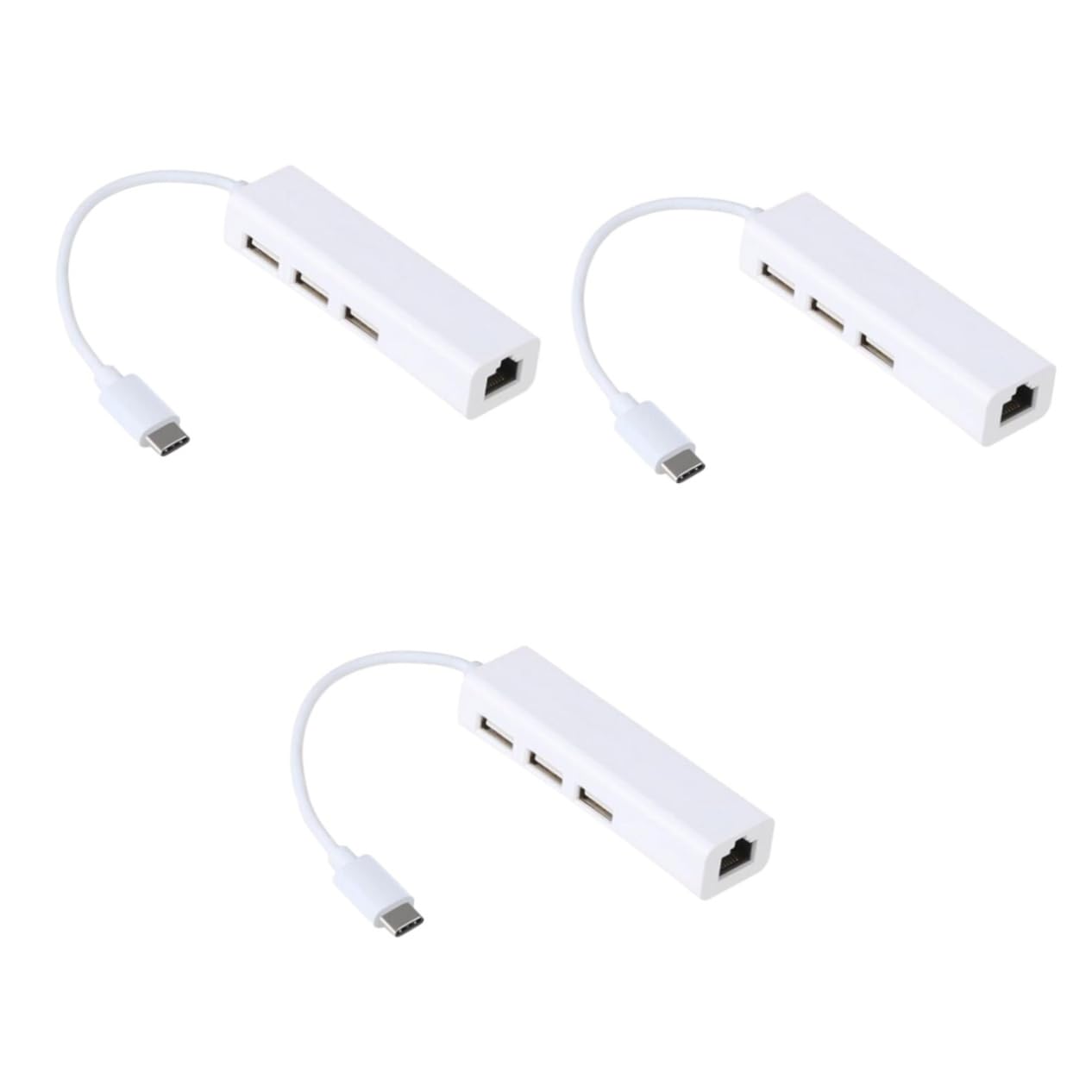 BESTonZON 3pezzi Hub Ethernet Type-c Con Usb Adattatore Lan Per Plus Note Stabile Laptop e Dispositivi