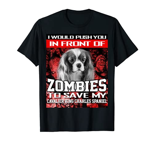 Cavalier King Charles Spaniel Zombie Halloween dicendo Maglietta