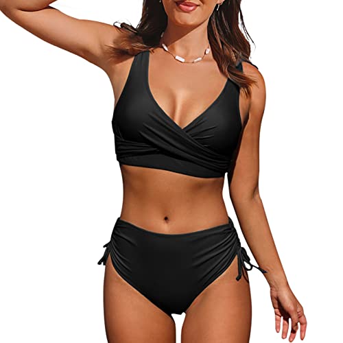 Evolyline Bikini Damen Set Bauchweg Push Up Sexy High Waist, Twist Front...