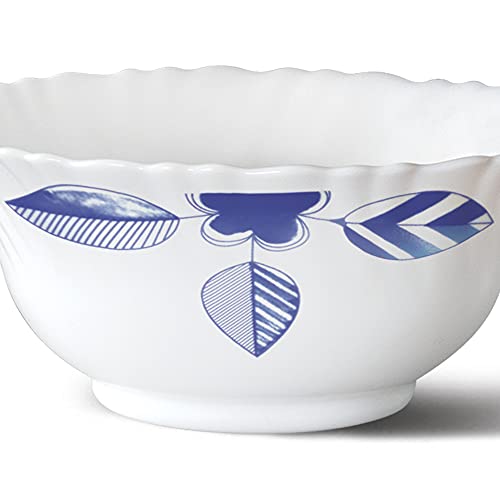 Image of Larah by BOROSIL Morning Glory 6 Pcs Opalware Bowl Set (150 ml Each), White
