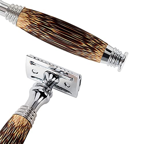 Grandslam-Double-Edge-Safety-Razor-10-Blades-Safety-Razor-with-Handmade-Long-Natural-Bamboo-Handle-Eco-Friendly-Safety-Razors-for-WomenMen-Ladies-Shaver