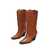 Cape Robbin Belasimo Cowboy Mid Calf Boots Women, Western Cowgirl Boots for Women with Stiletto Heel