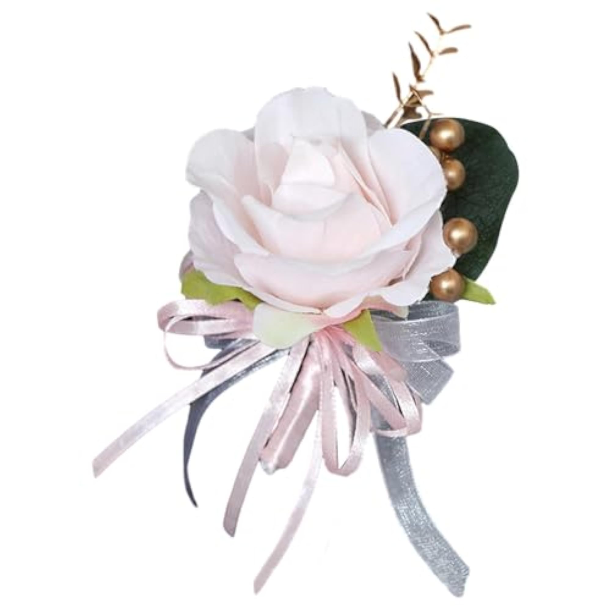 Light Pink Wedding Flower Boutonniere Brooch, Romantic Accessory
