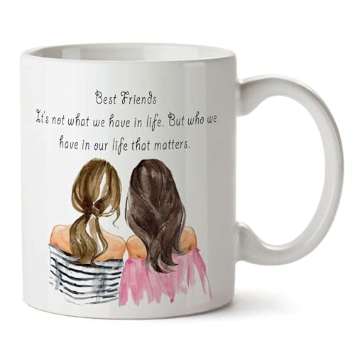 Image of Funny Bestie with Friendship Quotes Printed 325 ml Ceramic Coffee Mug /Tea Cup Gift for Girls, Best Friends, Sister Mom, Wife, Girlfriend 325 ml (Best Friend-13)