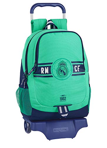 Mochila Safta Escolar con Carro de Real Madrid  Multicolor  330x150x430mm