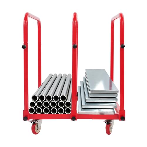 Carretilla industrial de acero roja 1400 lbs 31"x28"x35"