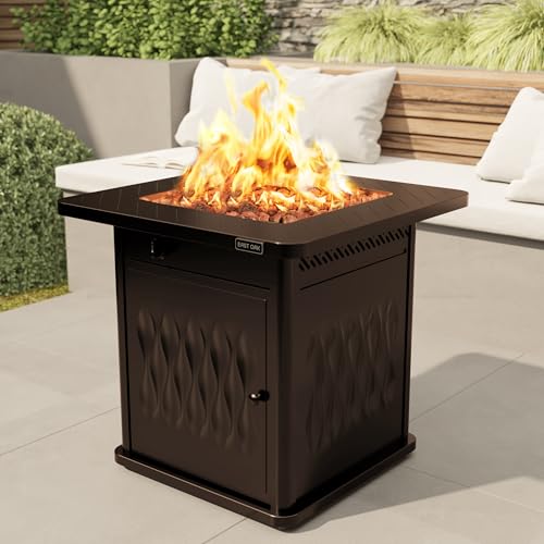 East Oak 28' Outdoor Propane Fire Pit Table | 50,000 BTU Gas Fire Pit Table for Outside with...
