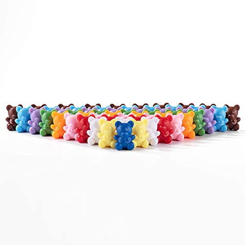 XINHUIDALSQ Rainbow Counting Bears Set of 60, 6 Colors Sorting Teddy Plastic Bears Math Manipulatives for Toddlers, 1 Inch Bear Conters Ages 3+ Kids - Image 9