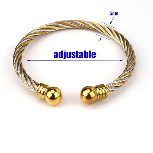 Bracelets Women Twisted Cable Cuff Bangle Designer Inspired with Stainless Steel Jewelry2