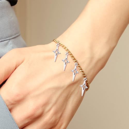100 Stück Sternanhänger Kleiner Hohler Vierzackiger Sternanhänger Bracelet Charms Anhänger Set Silber Anhänger für Halskette Ohrring Charms Schmuckherstellung Die Herstellung von DIY Armbänder Basteln