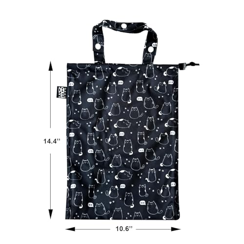 Image of Cute Hanging Car Trash Garbage Bag 100% Leakproof Waterproof Multipurpose for Car Back Front Seat Console with Hanging Strap (Cute Cats)