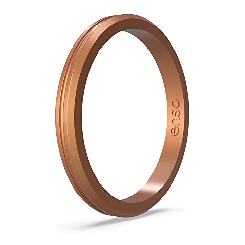 Enso Rings Halo Contour Silicone Ring – Stackable Multi Color Unisex Wedding Engagement Band – Thin Minimalist Band – 2.54mm, 1.67mm Thick
