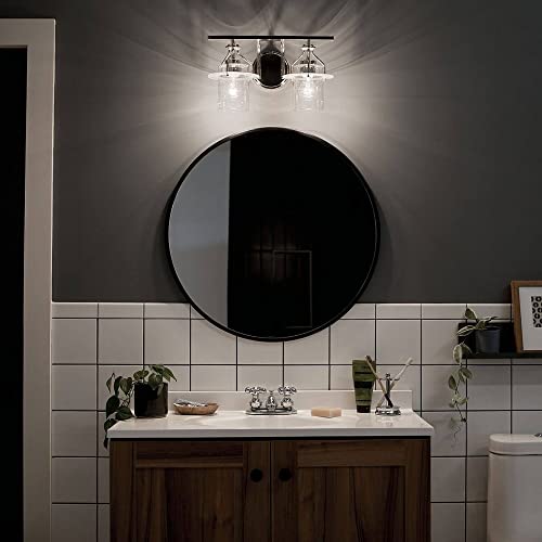 Image of Kichler Everett 16 Inch 2 Light Vanity Light with Clear Glass in Polished Nickel