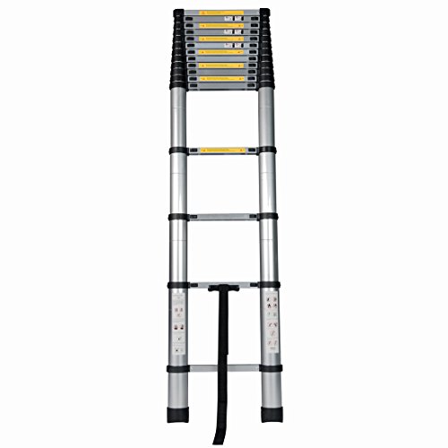 Good Life 15.5FT Telescopic EN131 Professional Folding Aluminum Multi Purpose Telescoping Ladder Extension Ladder with Spring Loaded Locking HMI023