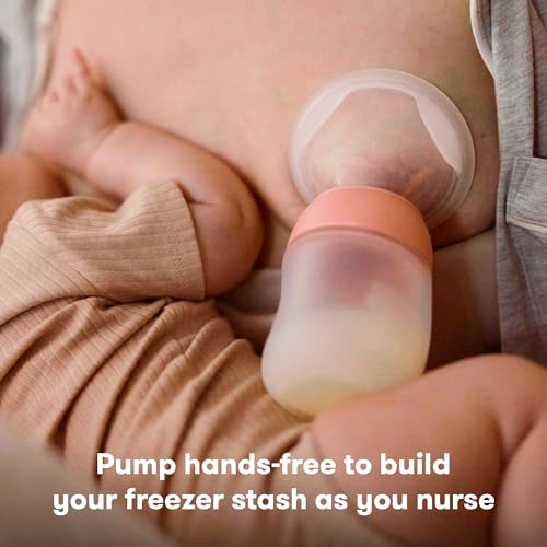 Image of FridaMom Silicone Suction Breast Pump, Hands-Free Milk Collector, Portable | Portable Breast Milk Catcher with Soft Silicone and Fold & Flow Tabs for Easy, Mess-Free Use