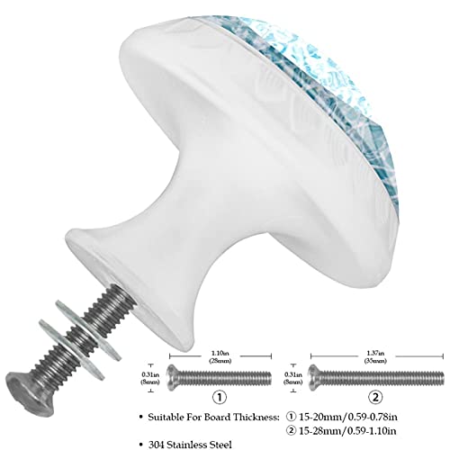 Boutons d'armoires motif eau bleu clair pour transformer une commode ancienne