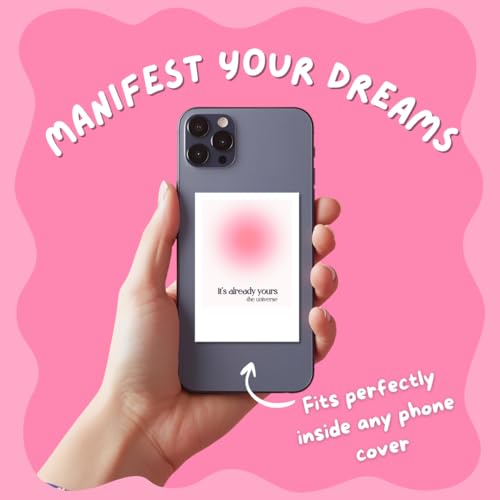Image of Manifestation Cards (Set of 18) Positive Affirmation Cards Posters (8 x 6 cm) | Vision board Supplies | Feel Good for Wall, Bedroom, Living room | Pink Girly Aesthetic Posters | Poster for Phone Accessories