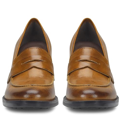 Image of SHODENSE Women Vintage Chunky Heel Loafers Pumps Platform Round Closed Toe Oxford Shoes Burnished Patent Matte Suede Slip On Dress Loafer Block Stacked Heels Office Formal Work Business 4-11 M US
