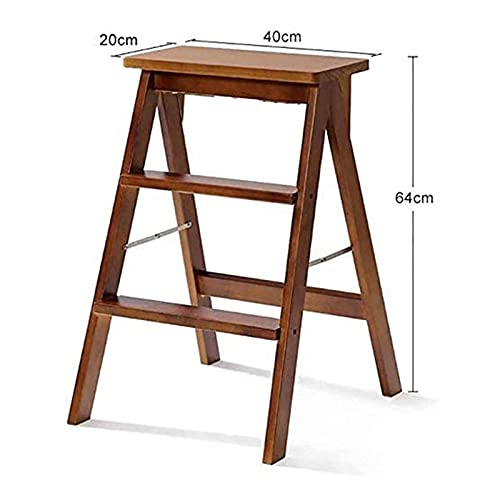 Taburete plegable portátil para cocina con escalones de madera 3