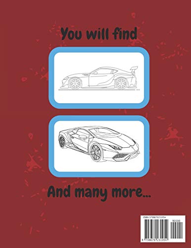 Super Car Coloring Book: Ultimate Exotic Luxury Cars Sport Amazing Designs Perfect For Kids 8-12