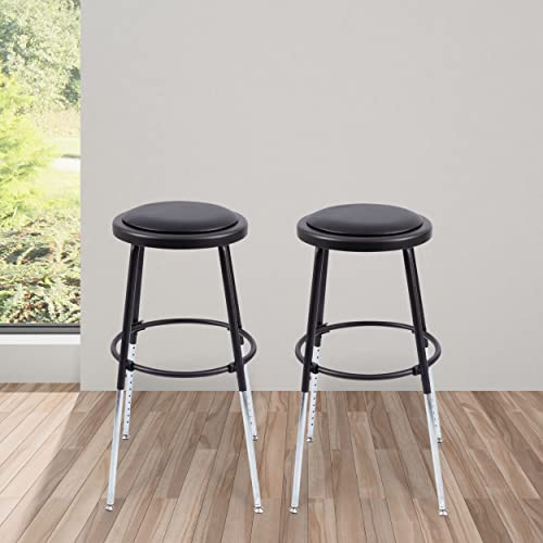 Image of Stand Up Desk Store Stackable Adjustable-Height Classroom Office Workstation Stool (Black, 2 Pack)