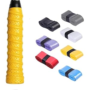 NITAIUN 7 stuks Racket Grip Tape, Badminton Beach Tennis Squash Overgrip met Afwerkingstape, Super Ademend Super Absorberende Tape Anti-slip Sneldrogend Geperforeerd Over Handvatten