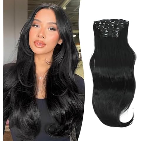 FINE PLUS 6pcs 22inch Wavy Clip-in Hair Extensions Cover