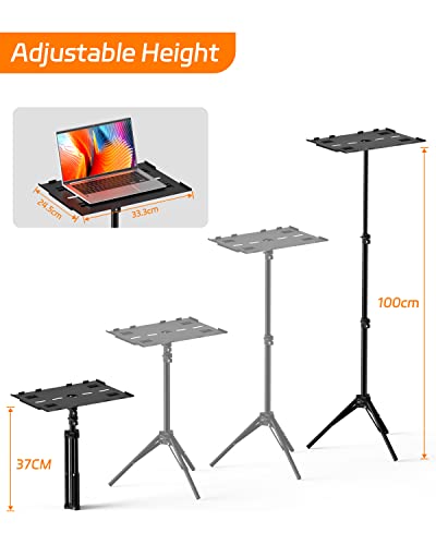 FUDONI Projector Stand Tripod from 14.5'' to 39.4'', Laptop Tripod Stand Height Adjustable for Home Cinema, Office — view 2