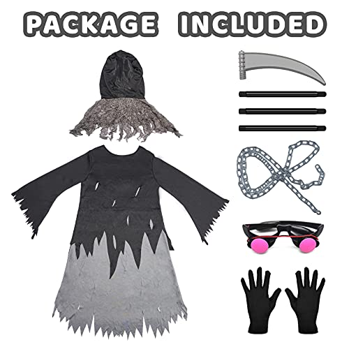 Disfraz de Segador Tenebroso para Niños Gris XL miniatura 4