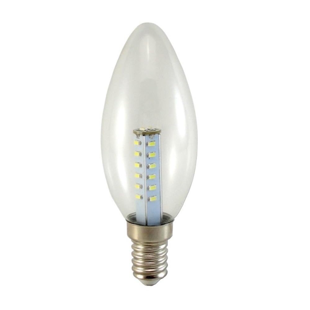 Fengyan Casa Lampadine Confezione da 20, Lampadina a candela a LED C35 AC220V E14 3W Ristorante Luci for soggiorno Lampadario di cristallo Sorgente luminosa Domestico Lampada(Warm white,E14 Clear Cove