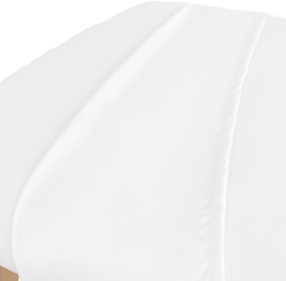 ForPro Professional Collection Premium Microfiber Flat Sheet, Ultra-Light, Stain and Wrinkle-Resistant, for Massage Tables, Oil and Wrinkle Resistant, 63" W x 100" L, White