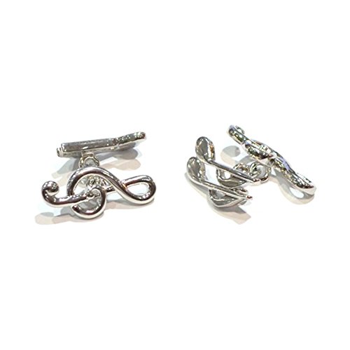 Mancuernillas para hombre estilo clave de sol y notas musicales miniatura 1