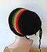 Handmade 2 in 1 Dread Tube or Slouchy Hat Dreadlocks Beanie with Open Back Black Tasta Tam Hat for Dreads Jamaica Irie
