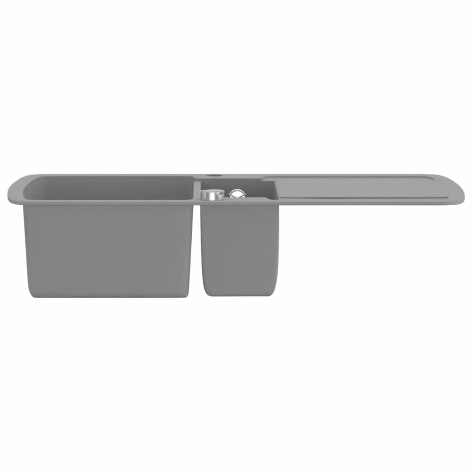 Gecheer Fregadero de Cocina con Dos Senos de Granito Gris,Encimera Cocina,Mueble Pila lavadero,Type 1